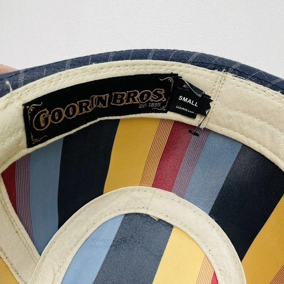 Goorin‎ Bros Fedora Adult S Blue Pin Stripe Linen Blend Striped Hatband 00-3114 - Picture 6 of 7